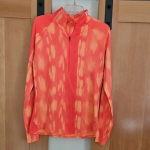 Vibrant Orange and Yellow Quarter-Zip Pullover